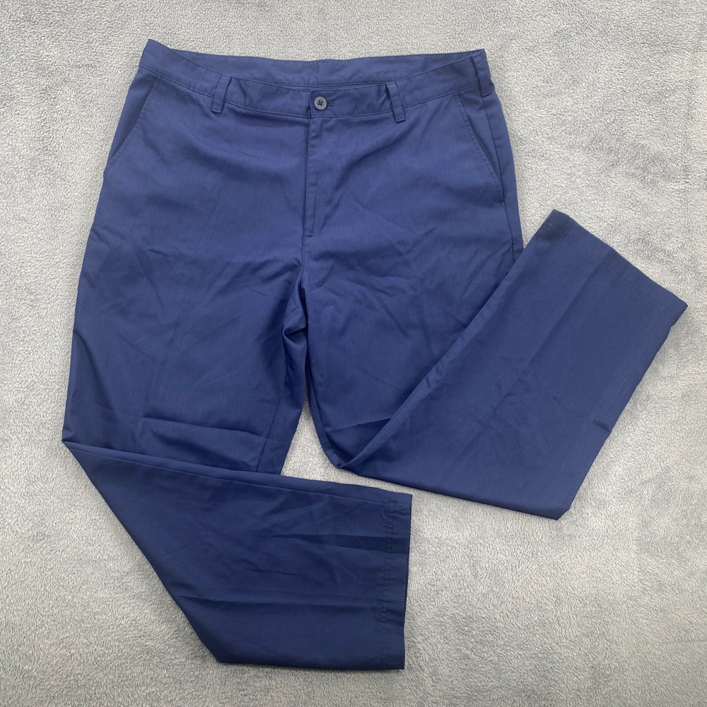 IZOD Golf Pants Mens 38/30 Blue Flat Front Straight Leg 45FF017403